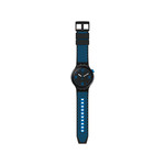 Montre Swatch mixte plastique silicone noir bleu - vue 2
