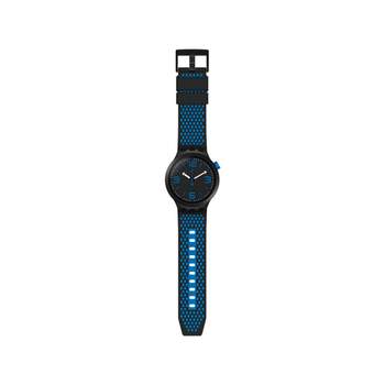Swatch horloge voor dames en heren, kunststof en siliconen, zwart en blauw