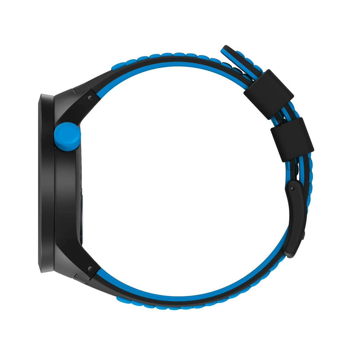 Montre Swatch mixte plastique silicone noir bleu - vue 4
