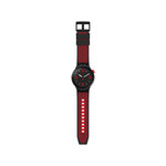 Montre Swatch mixte plastique silicone noir rouge - vue 2