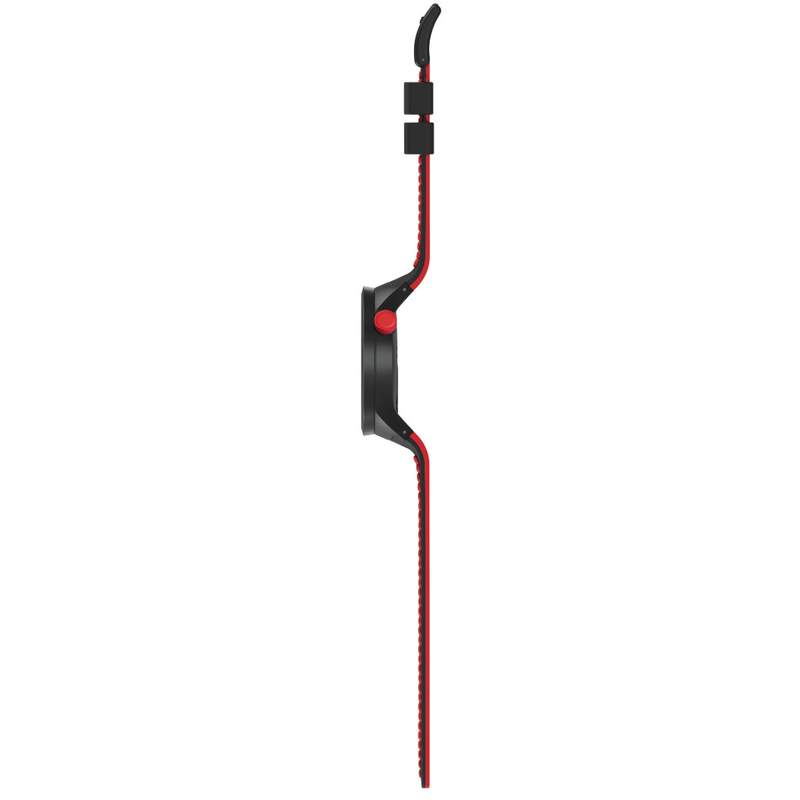 Montre Swatch mixte plastique silicone noir rouge - vue 3