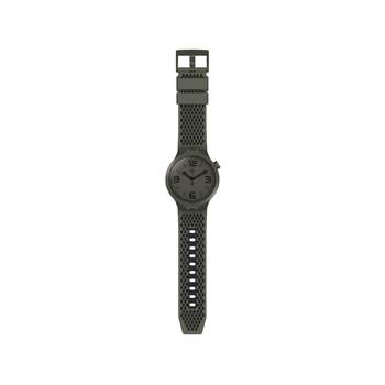 Swatch-horloge voor dames en heren, van kunststof en siliconen, kaki
