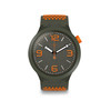 Montre Swatch mixte plastique silicone kaki orange - vue V1
