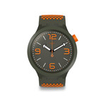 Montre Swatch mixte plastique silicone kaki orange - vue 1