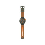 Montre Swatch mixte plastique silicone kaki orange - vue 2