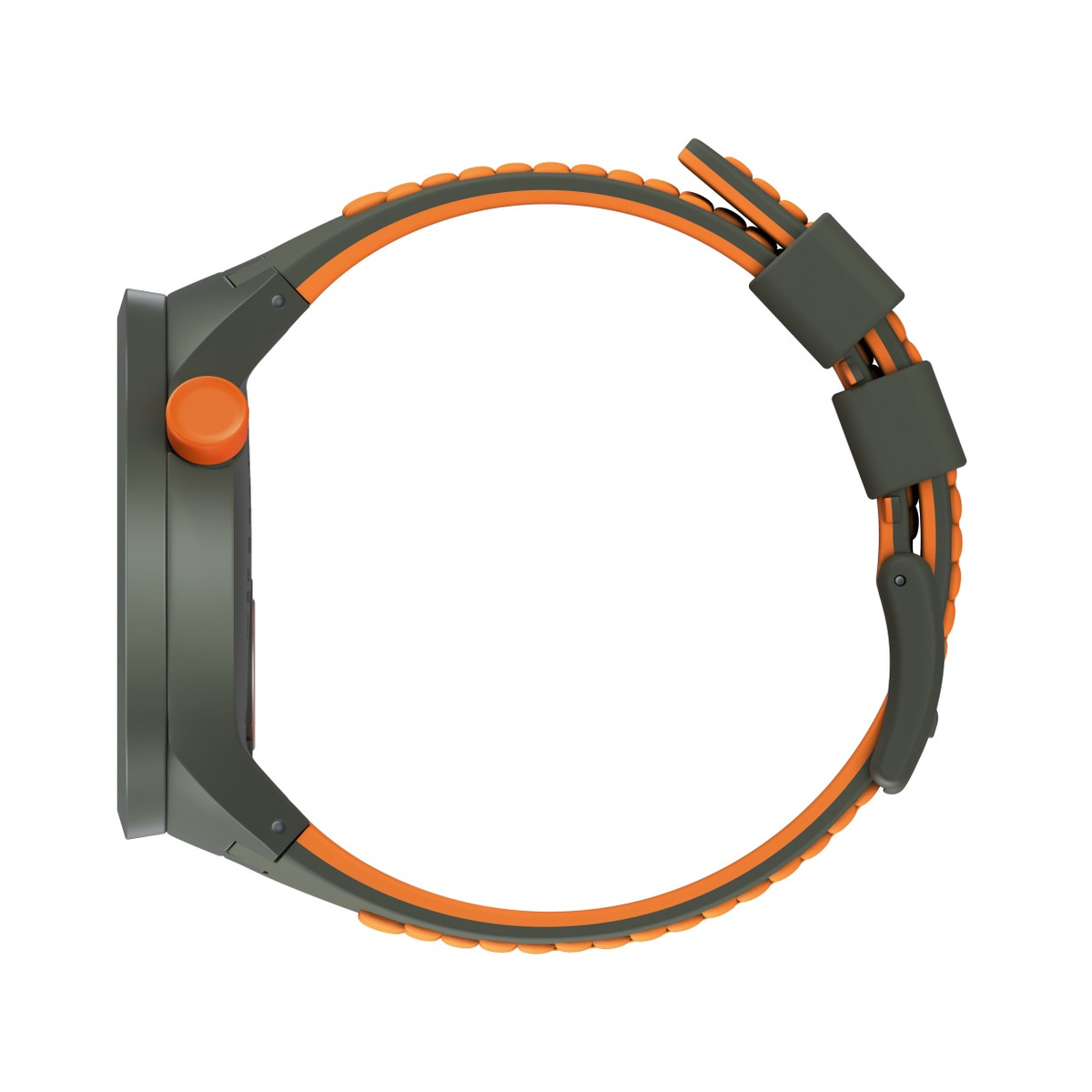 Montre Swatch mixte plastique silicone kaki orange - vue 4