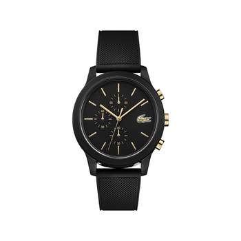 Lacoste men's chrono watch black silicone resin