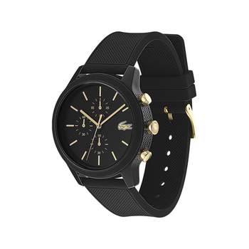 Lacoste men's chrono watch black silicone resin