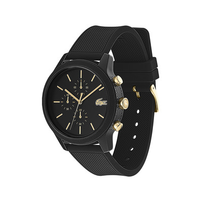 Montre Lacoste homme chrono résine silicone noir - vue V2