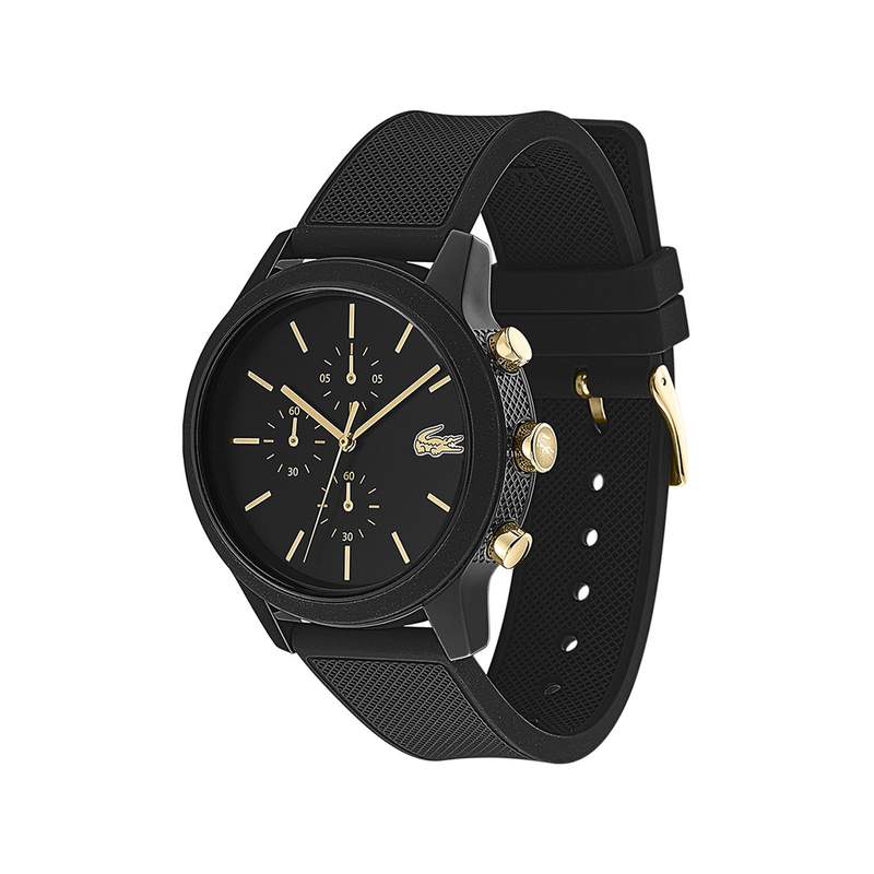 Montre Lacoste homme chrono résine silicone noir - vue 2