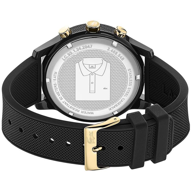 Montre Lacoste homme chrono résine silicone noir - vue 3