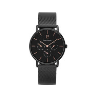 Montre Pierre Lannier homme acier noir milanais