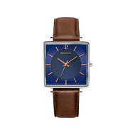 Montre Pierre Lannier homme acier cuir marron