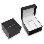 Montre Pierre Lannier homme acier rose cuir noir - vue D1