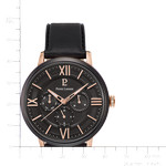 Montre Pierre Lannier homme acier rose cuir noir - vue D3