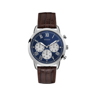 Montre Guess homme multifonction acier cuir marron