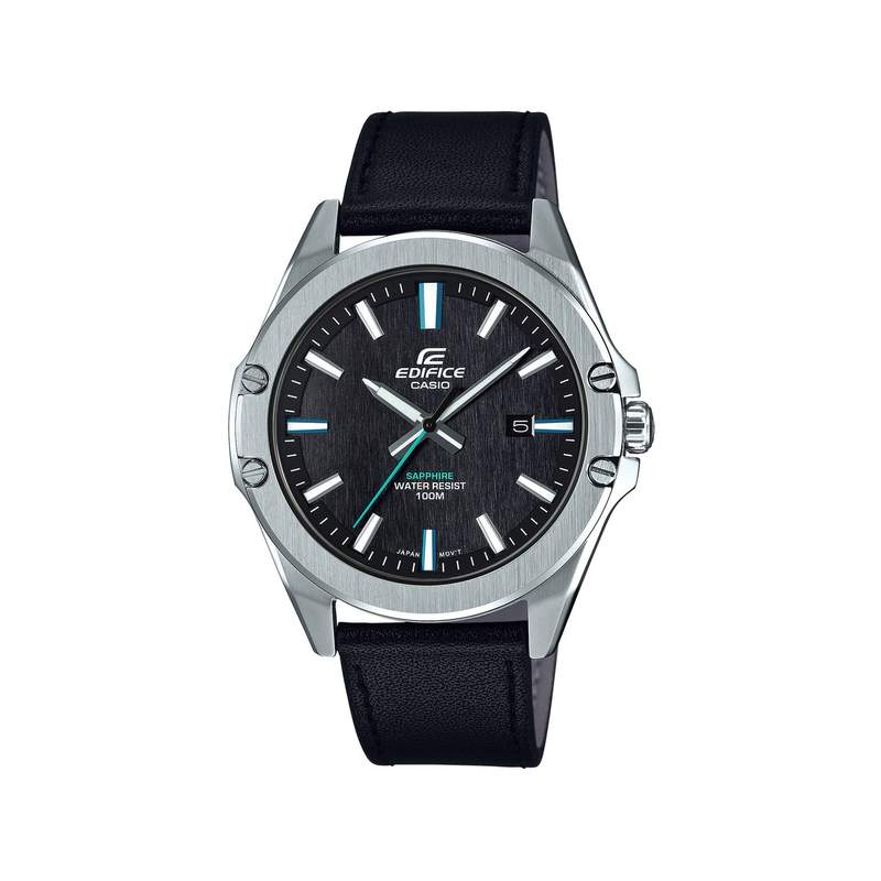 Montre Edifice homme acier cuir noir - vue 1