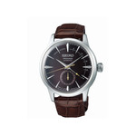 Montre Seiko Presage homme acier cuir marron - vue 1