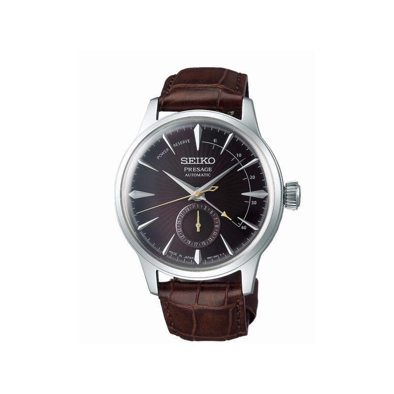 Montre Seiko Presage homme acier cuir marron - vue 1
