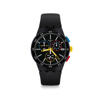 Montre Swatch homme chronographe silicone noir