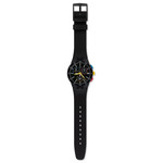 Montre Swatch homme chronographe silicone noir - vue D1