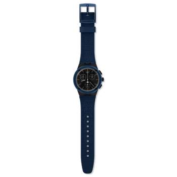 Swatch-herenhorloge met chronograaf, blauw siliconenband