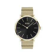Montre Boss homme acier doré jaune milanaise