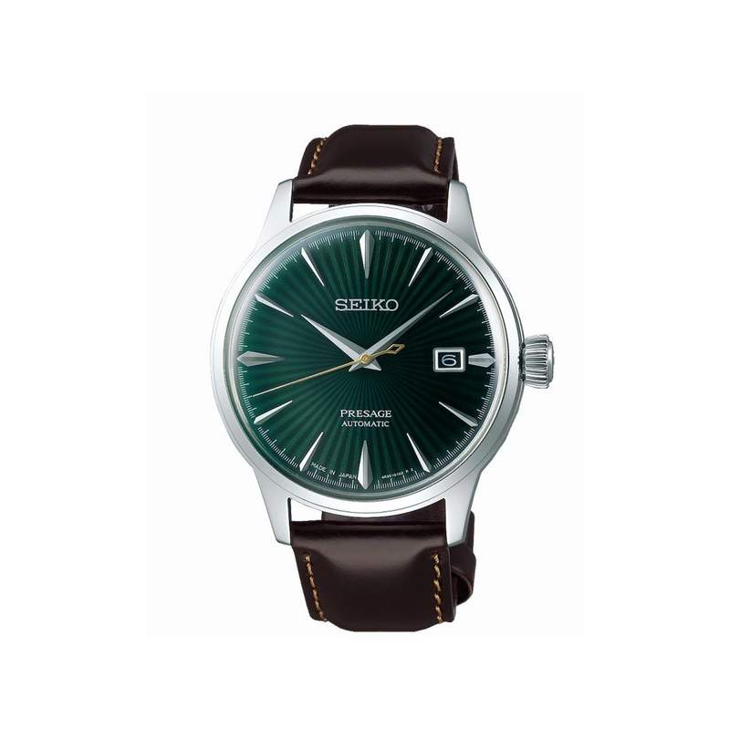 Montre Seiko Presage automatique acier cuir marron - vue 1