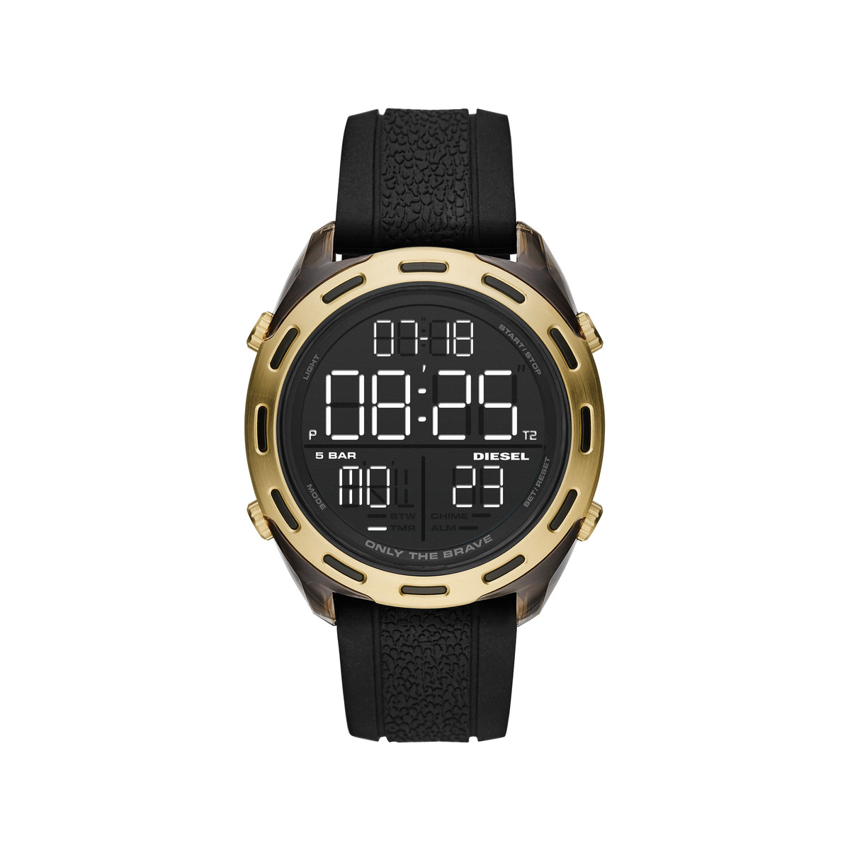 Montre Diesel homme acier silicone noir - vue V1