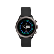 Montre Fossil connectee homme acier silicone noir