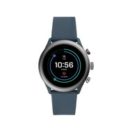 Montre Fossil connectee homme acier silicone bleu