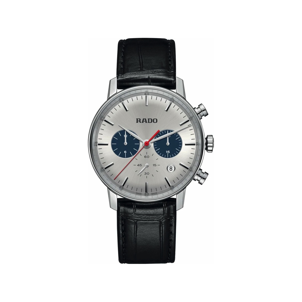 Montre Rado homme acier cuir noir