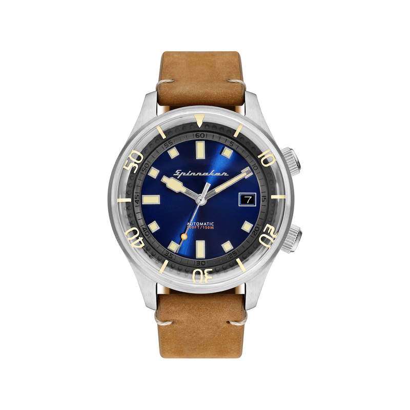 Montre Spinnaker homme acier cuir marron - vue 1