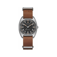 Montre Hamilton acier cuir marron