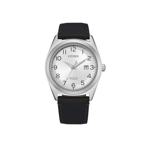 Montre citizen homme titane cuir noir