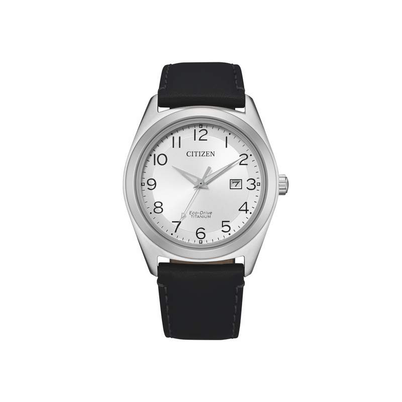 Montre citizen homme titane cuir noir - vue 1
