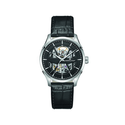 Montre Hamilton homme automatique acier cuir noir