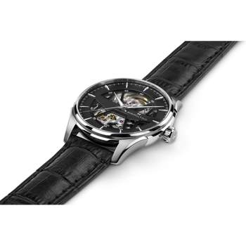 Hamilton herenhorloge, automatisch, staal, zwart leer