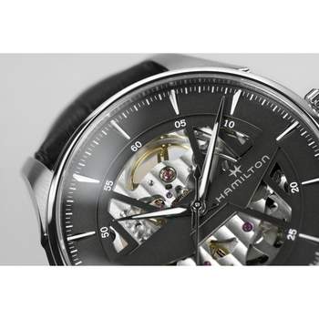 Hamilton herenhorloge, automatisch, staal, zwart leer