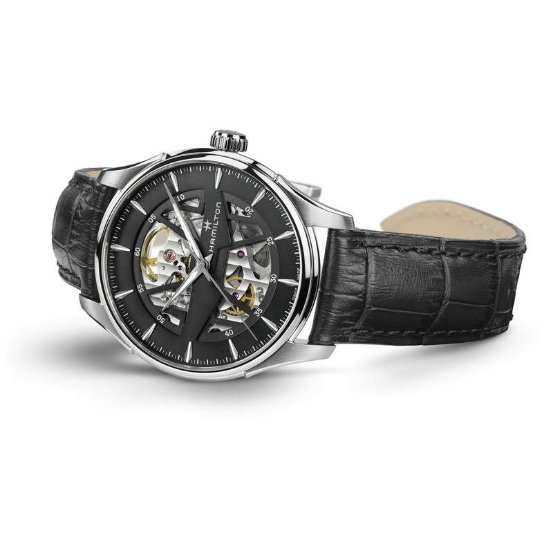 Montre Hamilton homme automatique acier cuir noir - vue D3