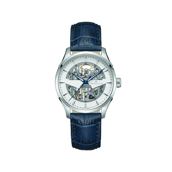 Montre Hamilton homme automatique acier cuir bleu