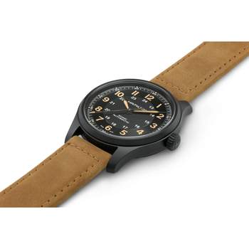 Hamilton herenhorloge, automatisch, titanium, leer