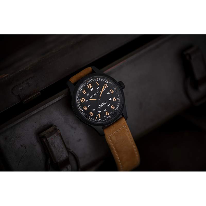 Montre Hamilton homme automatique titane cuir - vue D4
