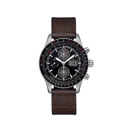 MONTRE HAMILTON HOMME AUTOMATIQUE ACIER CUIR MARRON