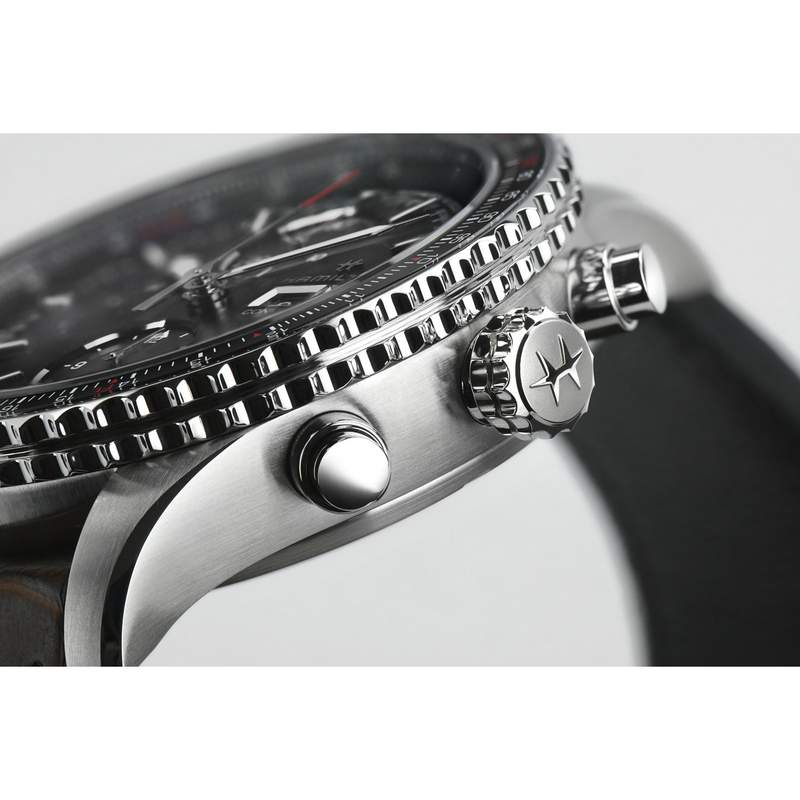 MONTRE HAMILTON HOMME AUTOMATIQUE ACIER CUIR MARRON - vue D2