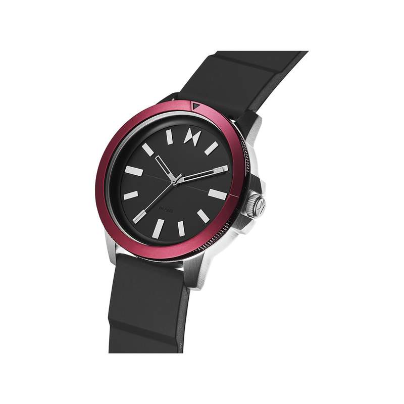 Montre MVMT homme acier silicone noir - vue 2