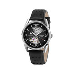 Montre Lip homme acier cuir noir - vue 1