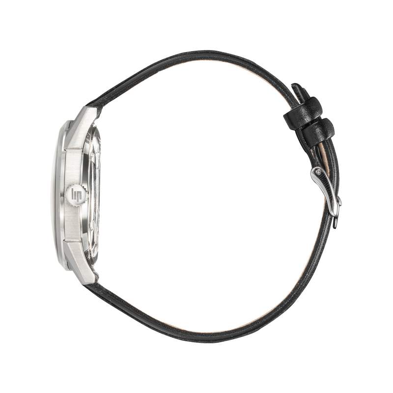 Montre Lip homme acier cuir noir - vue 2