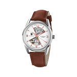 Montre Lip homme acier cuir marron - vue 1