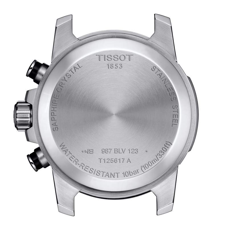 Montre Tissot homme chronographe acier cuir marron - vue D1